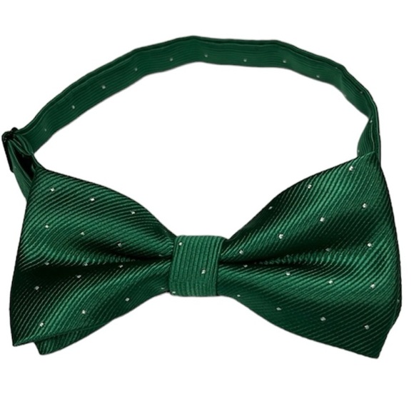 Green Sparkle Dot Satin Bow Tie - Picture 1 of 7